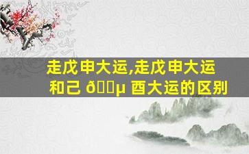走戊申大运,走戊申大运和己 🐵 酉大运的区别